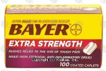 Bayer  extra strength aspirin, pain reliever/ fever reducer, 100 coated caplets Center Front Picture