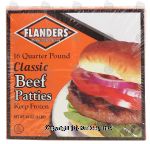 Flanders Homestyle Patties 16 quarter pound classic beef patties Center Front Picture