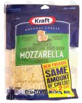 Kraft Natural Cheese mozzarella shredded cheese, low-moisture part-skim Center Front Picture