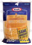 Kraft Natural Cheese triple cheddar, finely shredded vermont white cheddar, sharp cheddar & mild cheddar cheeses Center Front Picture