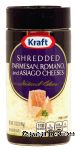 Kraft Cheese Shredded Parmesan Romano & Asiago Center Front Picture