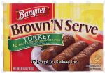 Banquet Brown 'N Serve fully cooked turkey sausage links, 10 count Center Front Picture
