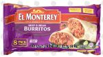 El Monterey  beef & bean burritos, 8 pack Center Front Picture
