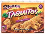 Jose Ole Taquitos beef in corn tortillas, 20 taquitos Center Front Picture