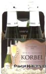 Korbel Methode Champenoise Brut; champagne of California, 12% alc. by vol., 187-ml single serve Center Front Picture