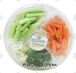 Value Center Market  mixed vegetable tray; celery hearts, baby corn, broccolli and cauliflower crowns with homestyle dill Center Front Picture
