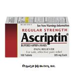 Ascriptin&nbsp;Pain Reliever&nbsp;Regular Strength Tablets Center Front Picture