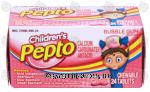 Pepto-bismol&nbsp;Children's&nbsp;heartburn, acid indigestion, & sour/upset stomach reliever, children's chewable tablets, bubble gum Center Front Picture