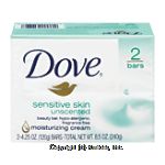 Dove&nbsp;&nbsp;sensitive skin beauty bar, 1/4 moisturizing cream Center Front Picture