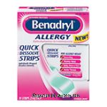 Benadryl&nbsp;Allergy Medicine&nbsp;Quick Dissolve Strips Vanilla Mint Center Front Picture