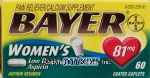 Bayer&nbsp;Women's&nbsp;aspirin plus calcium 81 mg aspirin 300 mg calcium low strength aspirin regimen Center Front Picture