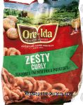 Ore-Ida Bold & Crispy zesty seasoned curly fries, seasoned french fried potatoes Center Front Picture