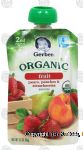 Gerber&nbsp;Organic&nbsp;fruit; pears, peaches & strawberries baby food, stage 2 Center Front Picture