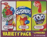 Betty Crocker&nbsp;Variety Pack&nbsp;blastin berry fun fruit roll up, tropical fruit gushers, strawberry fruit by the foot, 16 pouches Center Front Picture