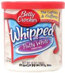 Betty Crocker&nbsp;Whipped&nbsp;fluffy white frosting Center Front Picture