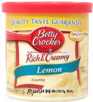 Betty Crocker&nbsp;Rich & Creamy&nbsp;lemon frosting made with real butter Center Front Picture
