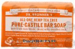 Dr. Bronner's Magic  pure-castile bar soap, all-one hemp tea tree Center Front Picture