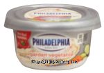 Philadelphia  garden vegetable cream cheese spread, more real vegetables Center Front Picture