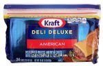 Kraft Deli Deluxe slices, pasteurized process american cheese with added calcium and vitamin, 24 slices Center Front Picture