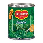 Del Monte&nbsp;Fresh Cut&nbsp;whole leaf spinach Center Front Picture