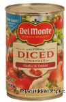 Del Monte&nbsp;Tomatoes&nbsp;Diced w/Garlic & Onion Center Front Picture