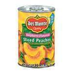 Del Monte&nbsp;Peaches Sliced Yellow Cling&nbsp;Raspberry Flavored In Light Syrup Center Front Picture