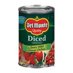Del Monte&nbsp;Tomatoes&nbsp;Diced  w/Zesty Mild Green Chilies Center Front Picture