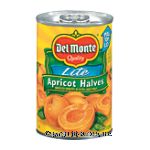 Del Monte&nbsp;Apricot Halves Lite&nbsp;Unpeeled In Extra Light Syrup Center Front Picture