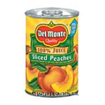 Del Monte&nbsp;Peaches&nbsp;Sliced Yellow Cling 100% Juice Center Front Picture