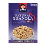 Quaker Cereal 100% natural granola oats honey & raisins Center Front Picture