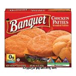 Banquet Boneless&nbsp;Chicken Patties&nbsp;Breaded Center Front Picture