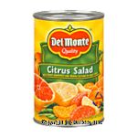 Del Monte&nbsp;Citrus Salad Red & White Grapefruit&nbsp;& Orange Sections In Light Syrup Center Front Picture