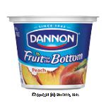 Dannon&nbsp;Fruit On The Bottom Yogurt&nbsp;7 Benefits Peach Lowfat Center Front Picture