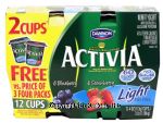 Activia&nbsp;Activia Light Fat Free Yogurt&nbsp;Strawberry/Vanilla/Cherry 4 Oz Center Front Picture