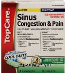 Top Care&nbsp;&nbsp;sinus congestion & pain, daytime & nighttime pack, cool taste caplets Center Front Picture