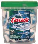 Cascade&nbsp;Advanced Power&nbsp;dishwasher detergent concentrated pacs, 2 in 1 with the power of Dawn Center Front Picture