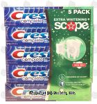 Crest&nbsp;Complete&nbsp;toothpaste, fresh mint striped, extra whitening + scope, 8.2-oz. tubes Center Front Picture