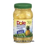 Dole Plastic Jars&nbsp;Pineapple Chunks&nbsp;In Light Syrup Center Front Picture