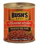 Bush's Best  homestyle baked beans, tangy sauce with bacon & brown sugar Center Front Picture