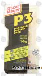 Oscar Mayer P3 portable protein pack, slow roasted turkey breast, cheddar cheese, dry roasted peanuts Center Front Picture