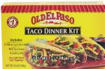 Old El Paso  taco dinner kit; 12 yellow corn taco shells, mild taco sauce, seasoning mix Center Front Picture