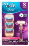 Gillette Venus Swirl; 8 refill cartridges, 1 razor with flexi ball Center Front Picture