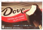 Dove  vanilla ice cream with dark chocolate, 3 ice cream bars Center Front Picture