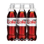 Coke&nbsp;&nbsp;diet cola, 6-pack 24-ounce bottles Center Front Picture