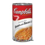 Campbell's&nbsp;Family Size&nbsp;bean with bacon condensed soup natural smoke flavoring added Center Front Picture