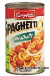 Campbell's&nbsp;Spaghettios&nbsp;pasta with meatballs in tomato sauce Center Front Picture