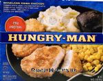 Hungry-Man  boneless fried chicken, with home-style mashed potatoes and sweet corn, includes a chocolate brownie Center Front Picture