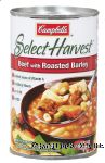 Campbell's&nbsp;Select&nbsp;beef with roasted barley soup made with herb-seasoned beef Center Front Picture