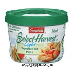 Campbell's&nbsp;Select Harvest &nbsp;vegetable and pasta soup, light, 50% fewer calories than regular ready to serve soup Center Front Picture