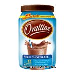 Ovaltine  rich chocolate mix, just add milk Center Front Picture